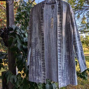 NWT Stunning NIC+ZOE powder-Blue & white Sweater Cardigan